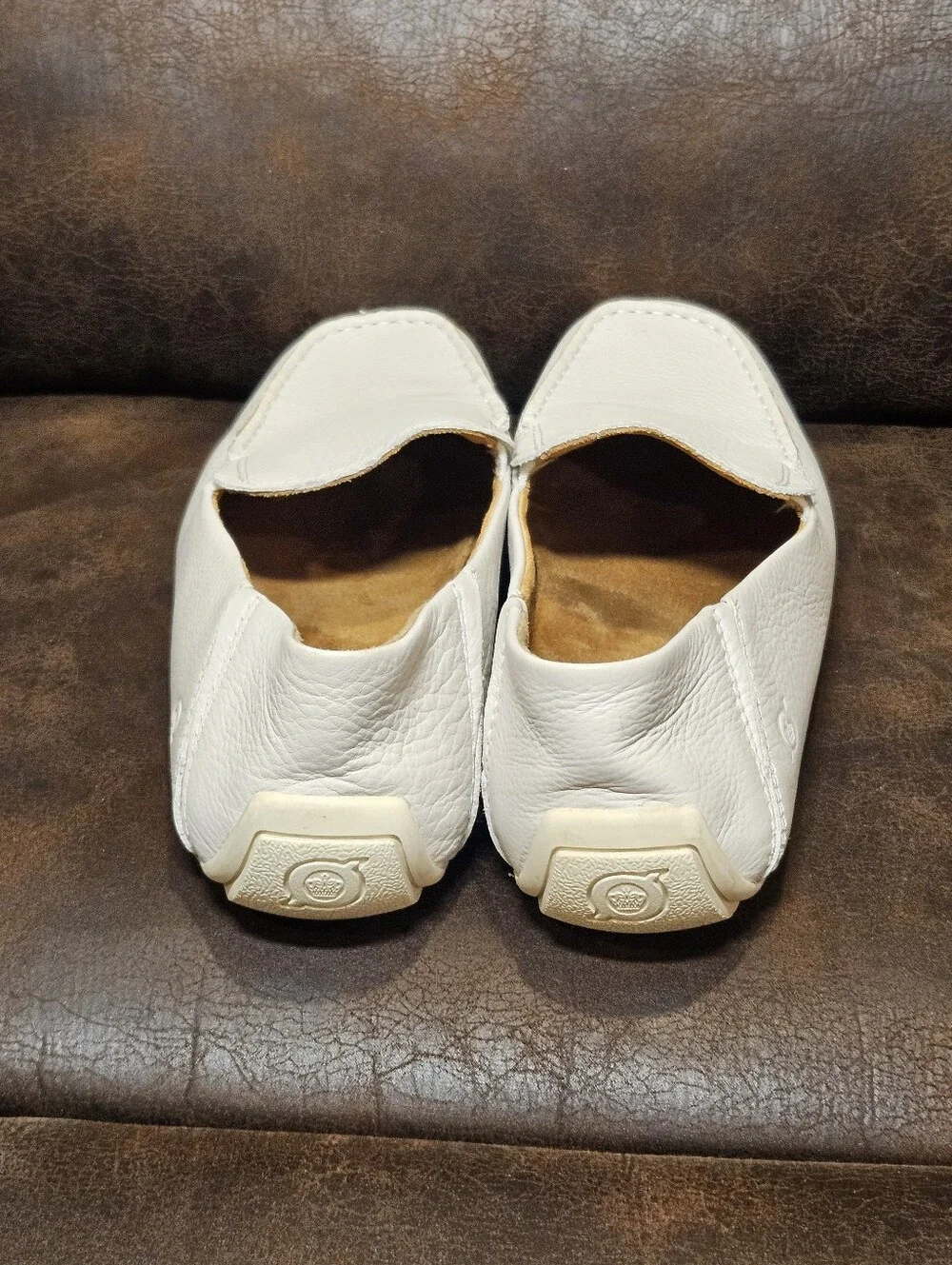 11 Born Allan Driving Shoes Moccasins Loafers Slip On White/off-white